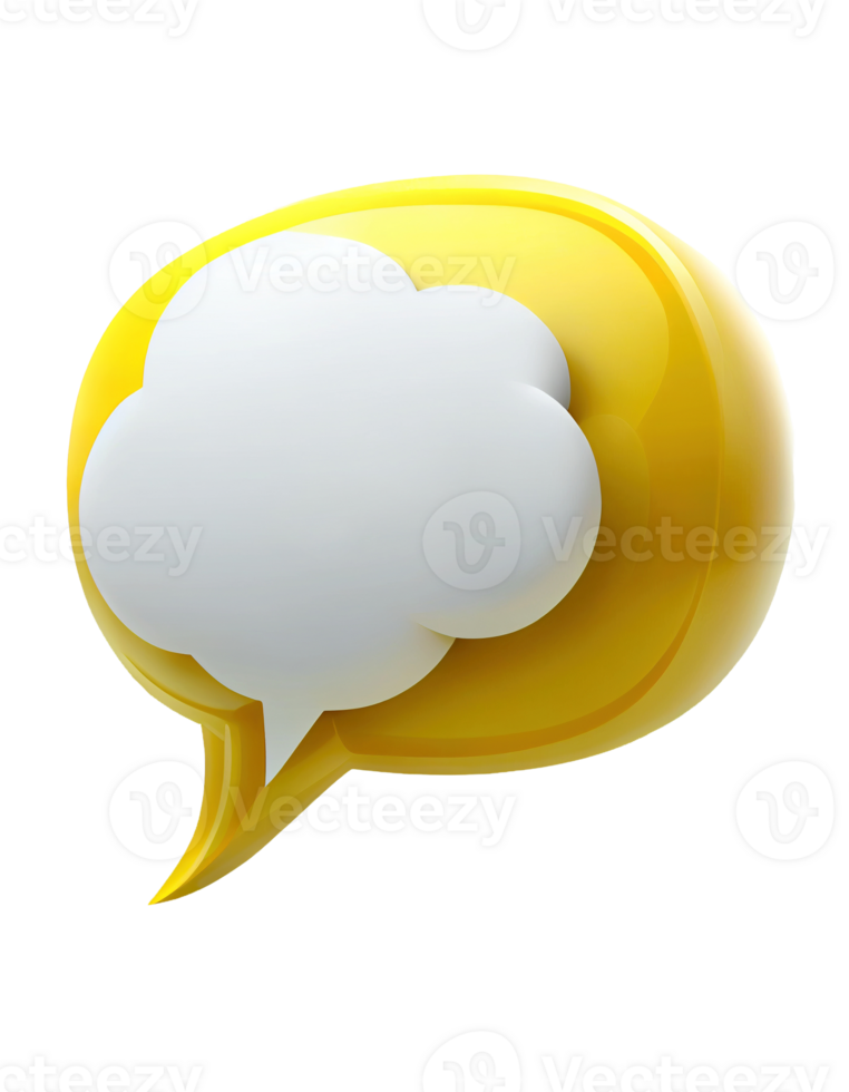 3D speech bubble icon on the transparent background, created with png