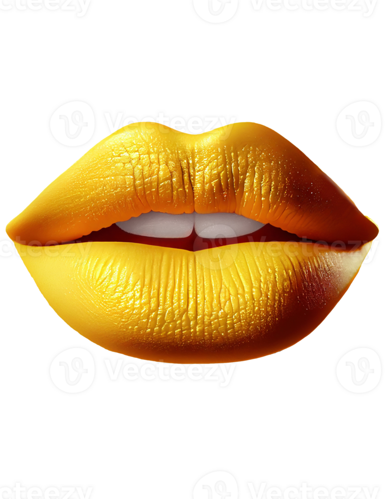 Sensual lips on transparent background, created with png