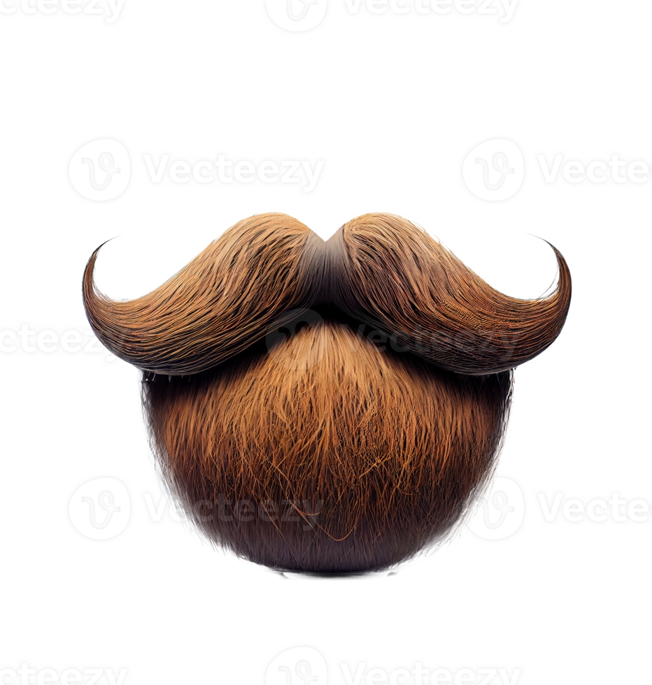 Moustaches isolated on the transparent background, created with png