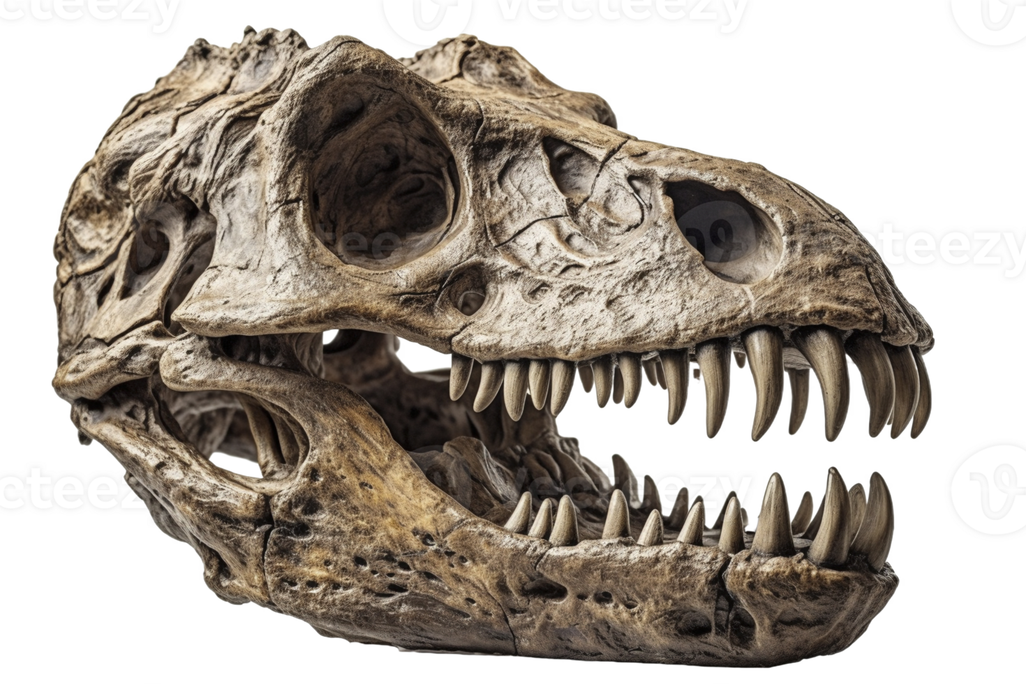 Dinosaur skull on transparent background, created with png