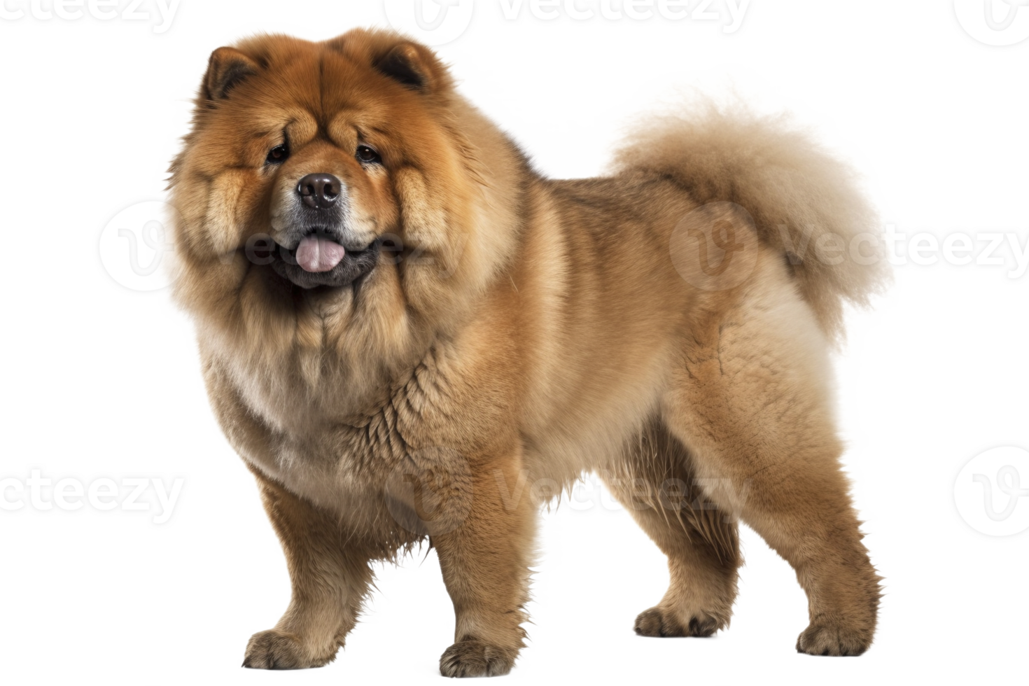 Cute chow chow dog in studio, created with png