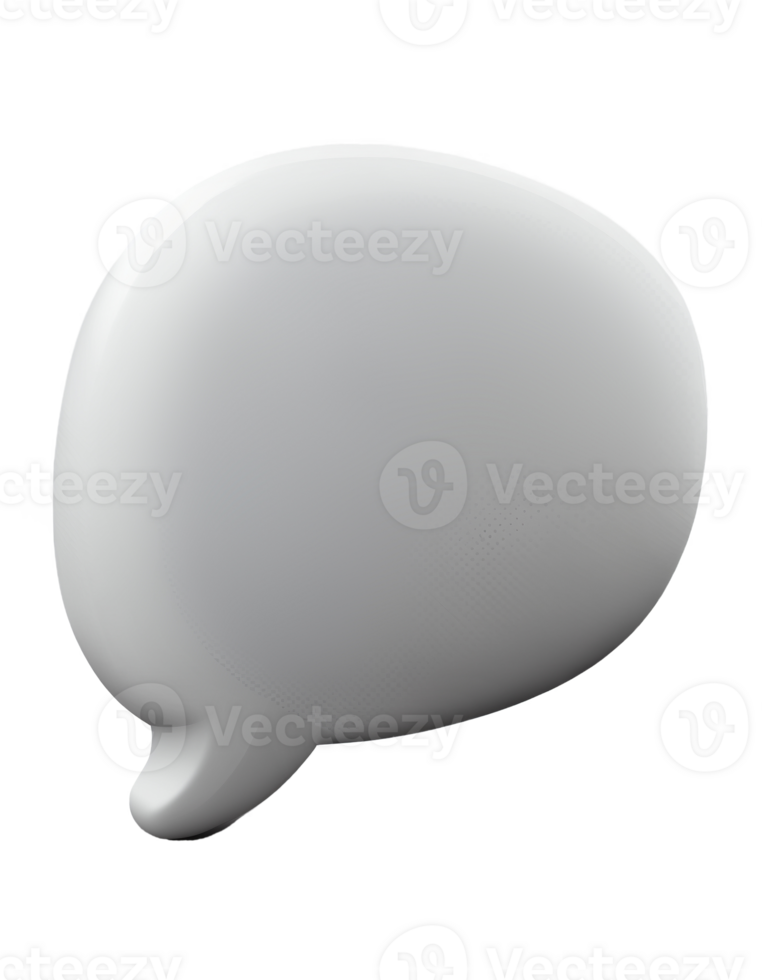 3D speech bubble icon on the transparent background, created with png