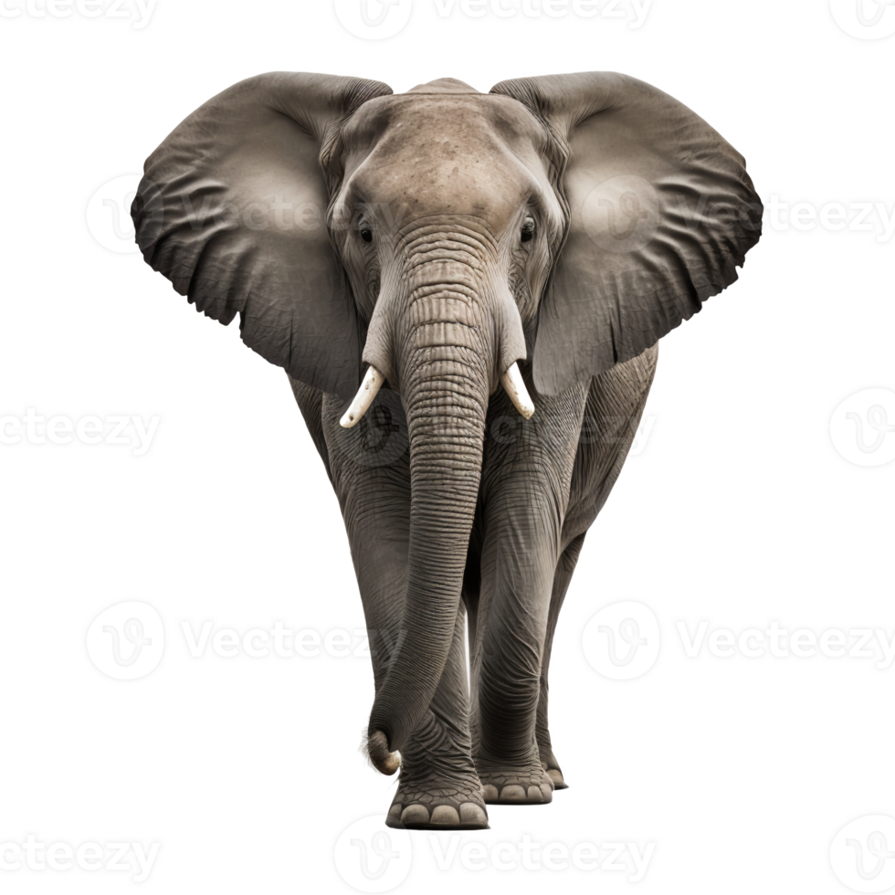 Elephant on transparent background, created with png
