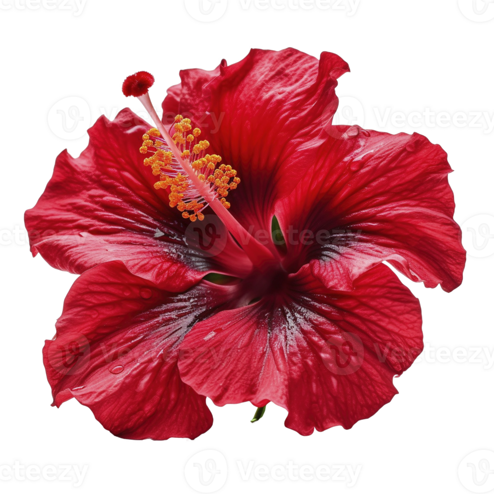 hibiscus fleur tête sur transparent arrière-plan, établi avec génératif ai png