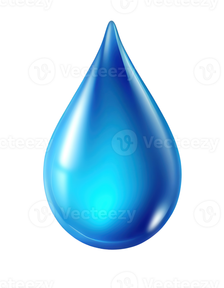 Blau Wasser fallen Symbol auf transparent Hintergrund, erstellt mit generativ ai png