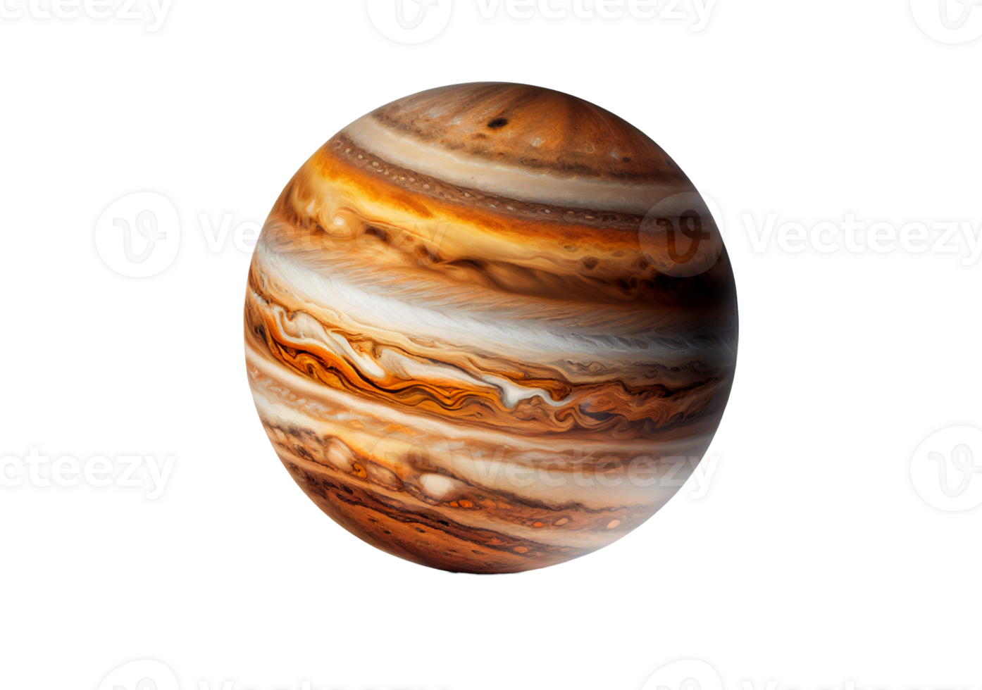 planet Jupiter på transparent bakgrund, skapas med generativ ai png