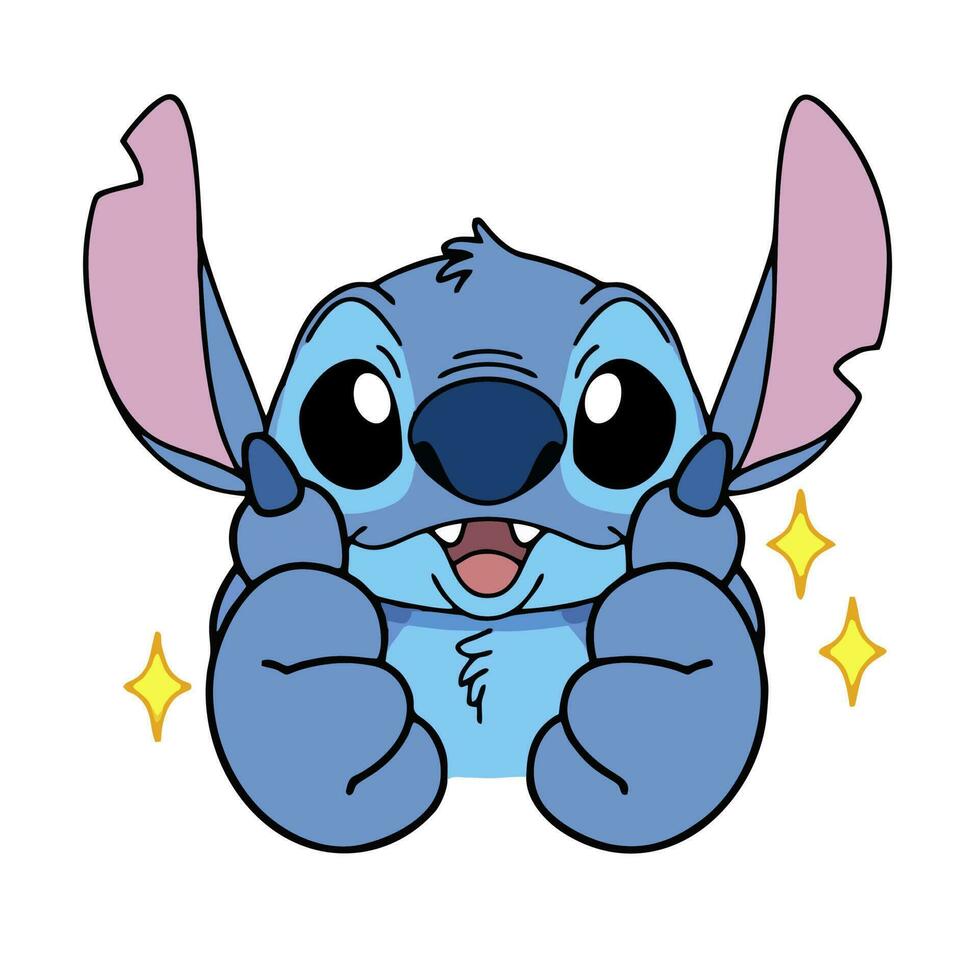 lilo and stitch cartoon poses vector editorial