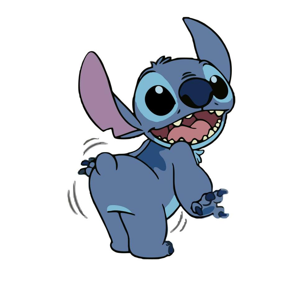 lilo and stitch cartoon poses vector editorial