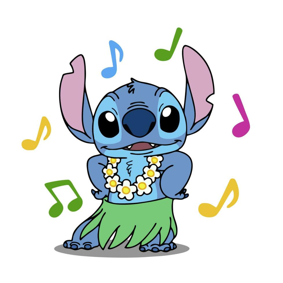 lilo and stitch cartoon poses vector editorial