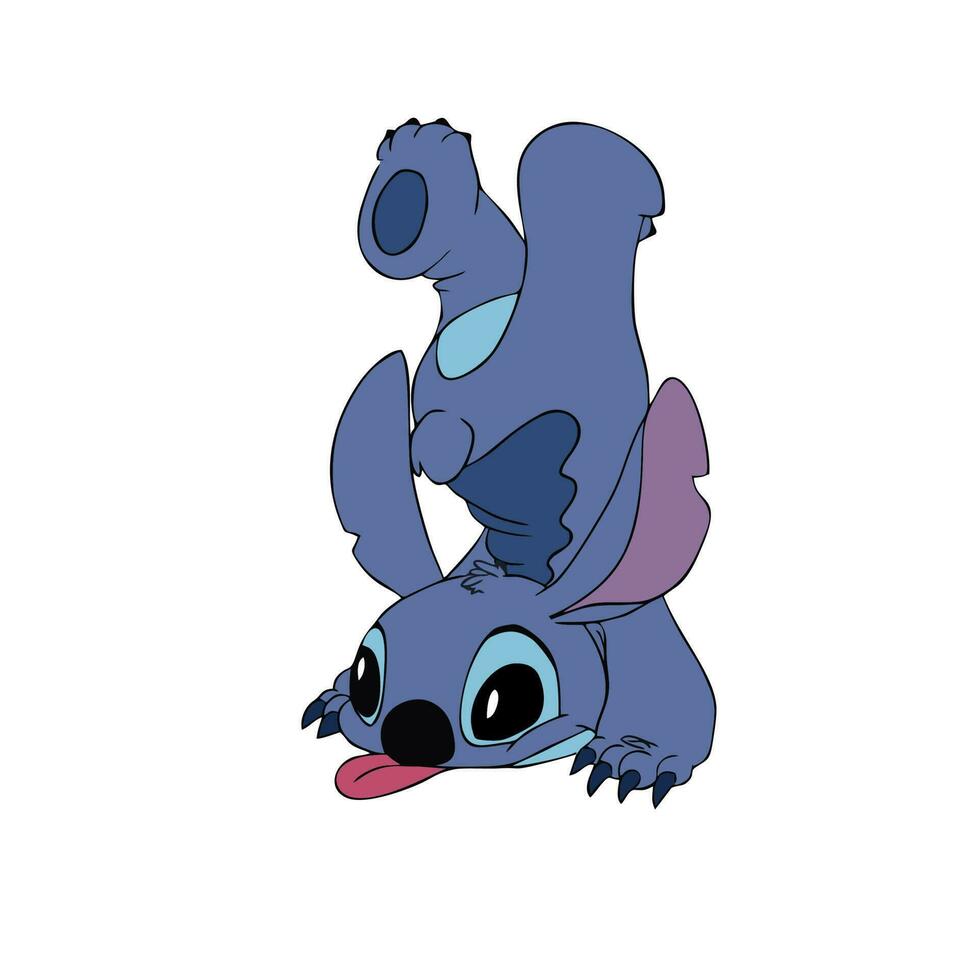 lilo and stitch cartoon poses vector editorial