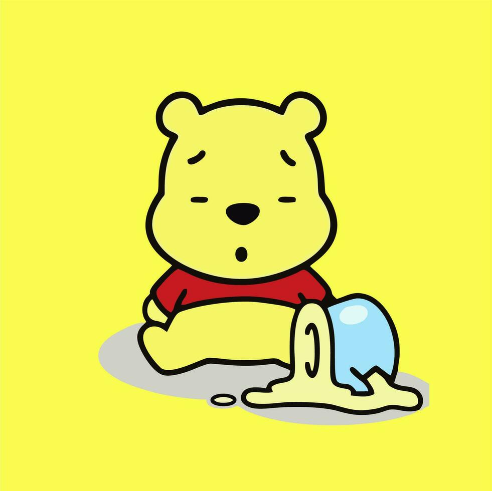 Winnie el pooh poses bebé vector