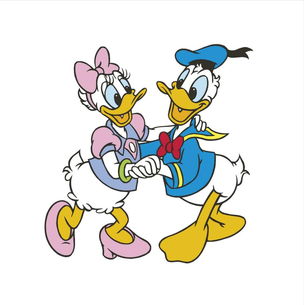 donald duck and daisy duck vector editorial