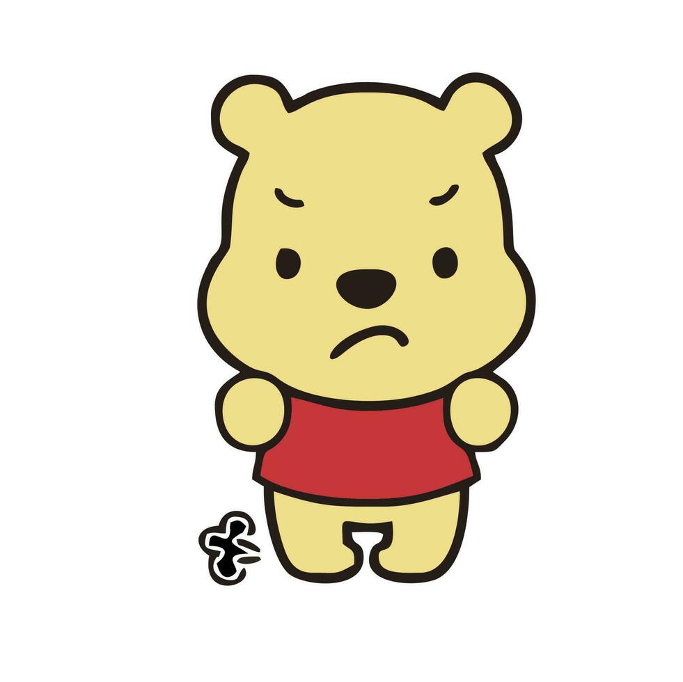 winnie the pooh poses baby vector