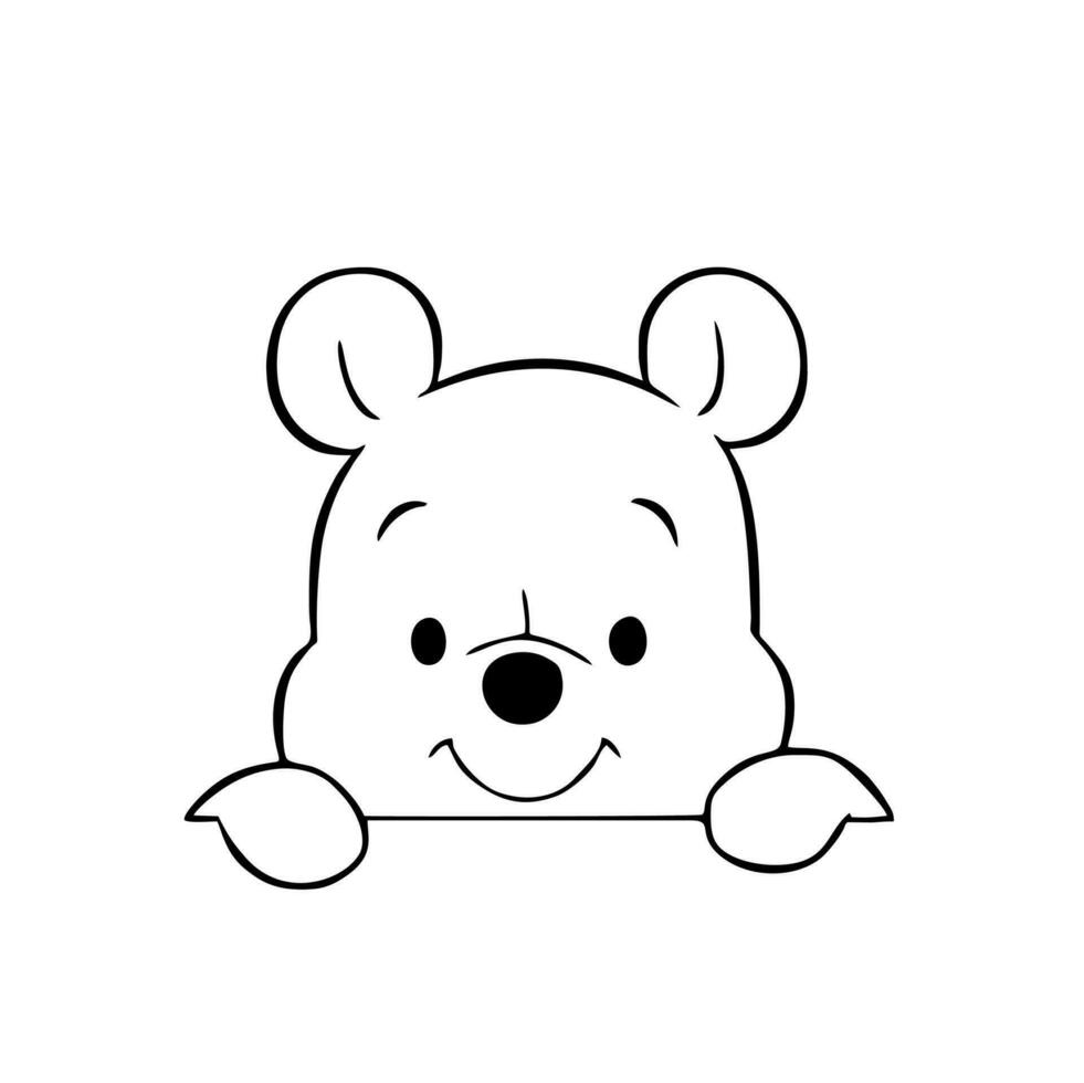 Winnie el pooh poses bebé vector