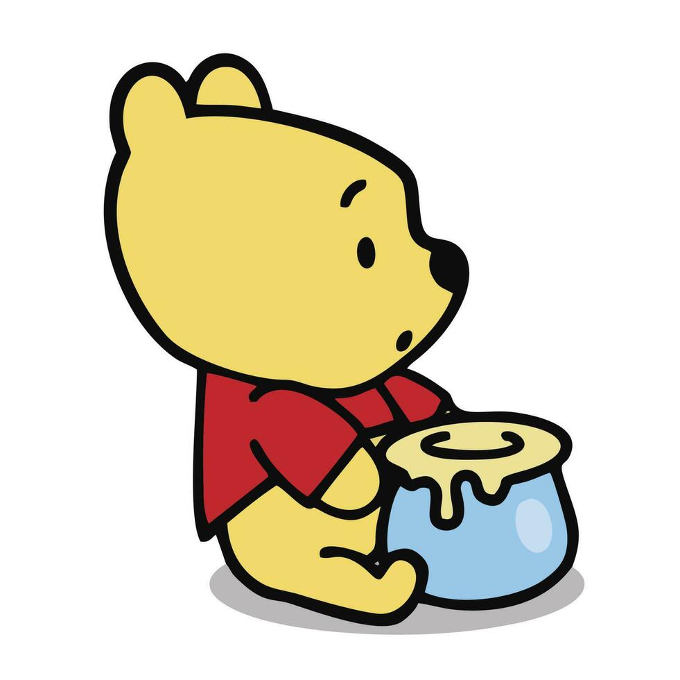 winnie the pooh poses baby vector