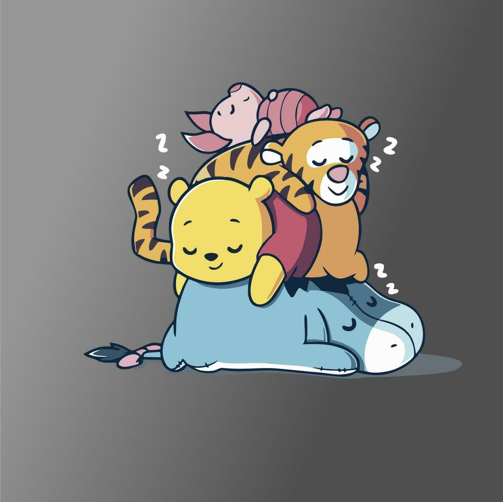 winnie the pooh poses baby vector