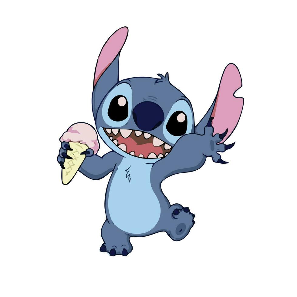 lilo and stitch cartoon poses vector editorial