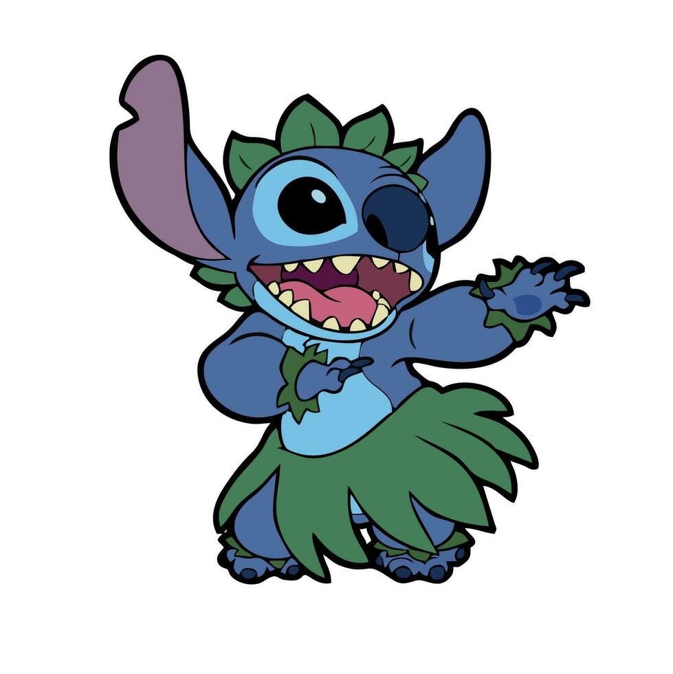lilo and stitch cartoon poses vector editorial
