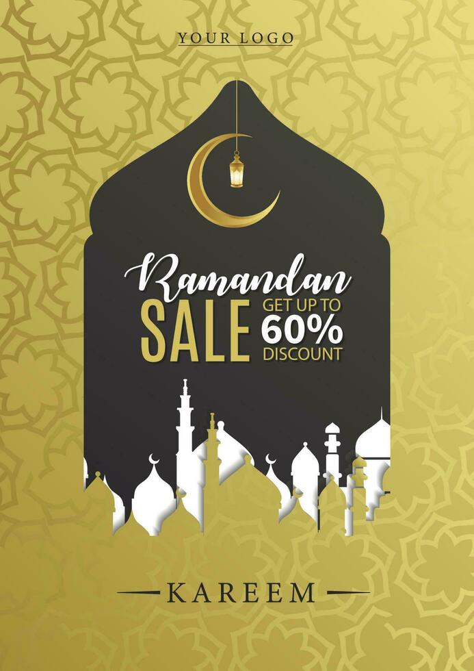 ramadan islamic celebration and poster vector