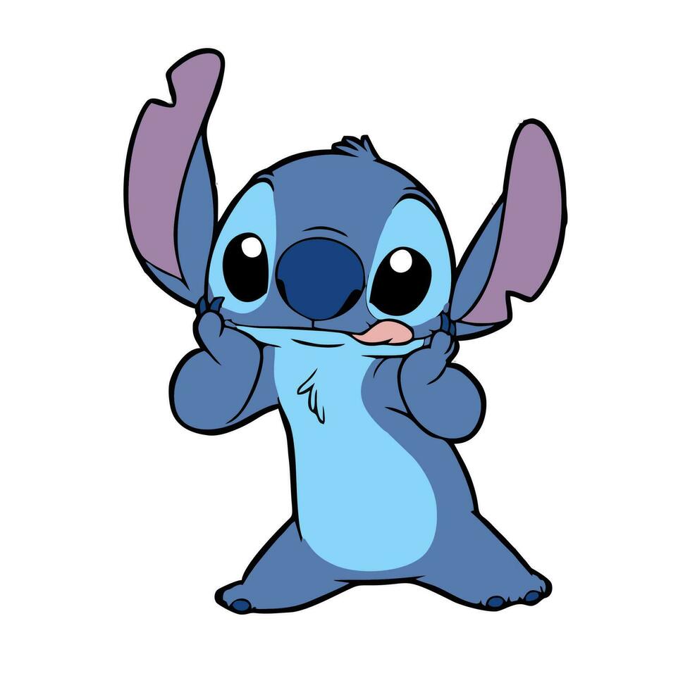 lilo and stitch cartoon poses vector editorial