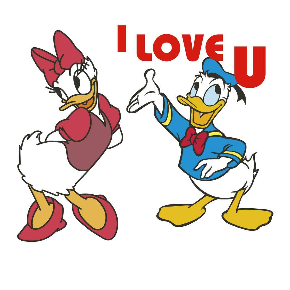 donald duck and daisy duck vector editorial