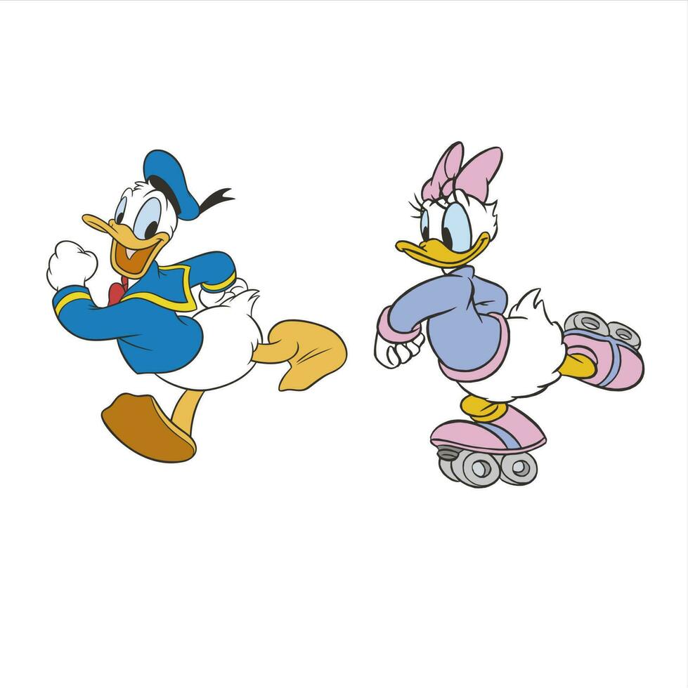 donald duck and daisy duck vector editorial