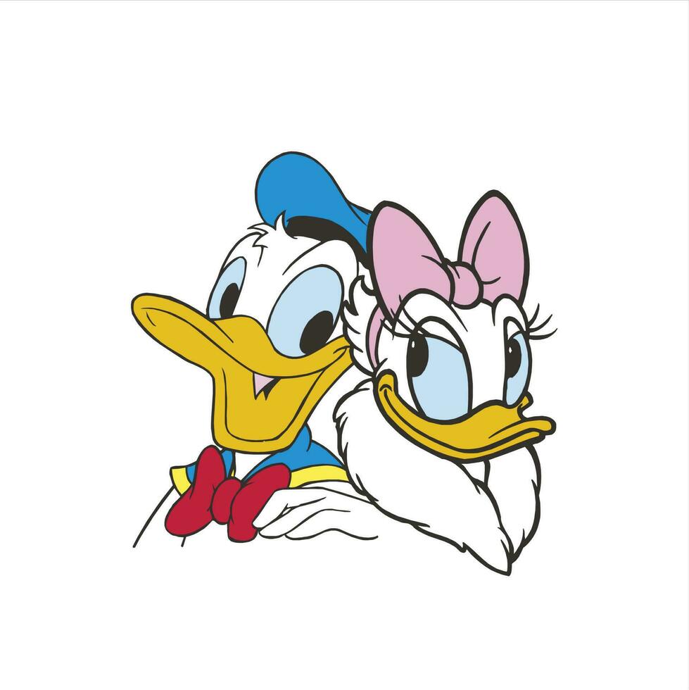 donald duck and daisy duck vector editorial