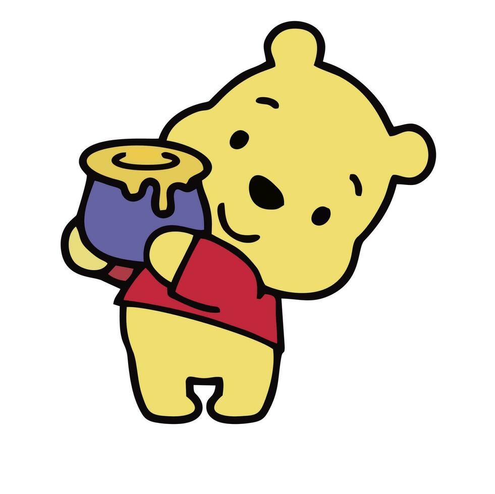 winnie the pooh poses baby vector