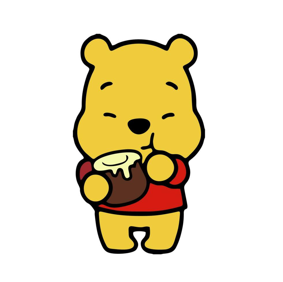 winnie the pooh poses baby vector