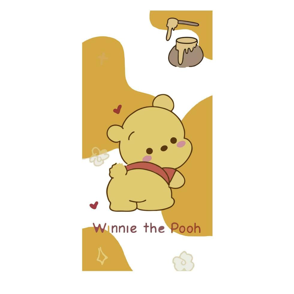 Winnie el pooh poses bebé vector