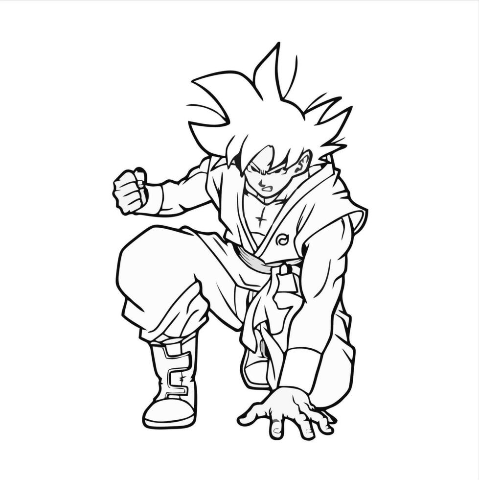 son goku of dragon ball cartoon vector