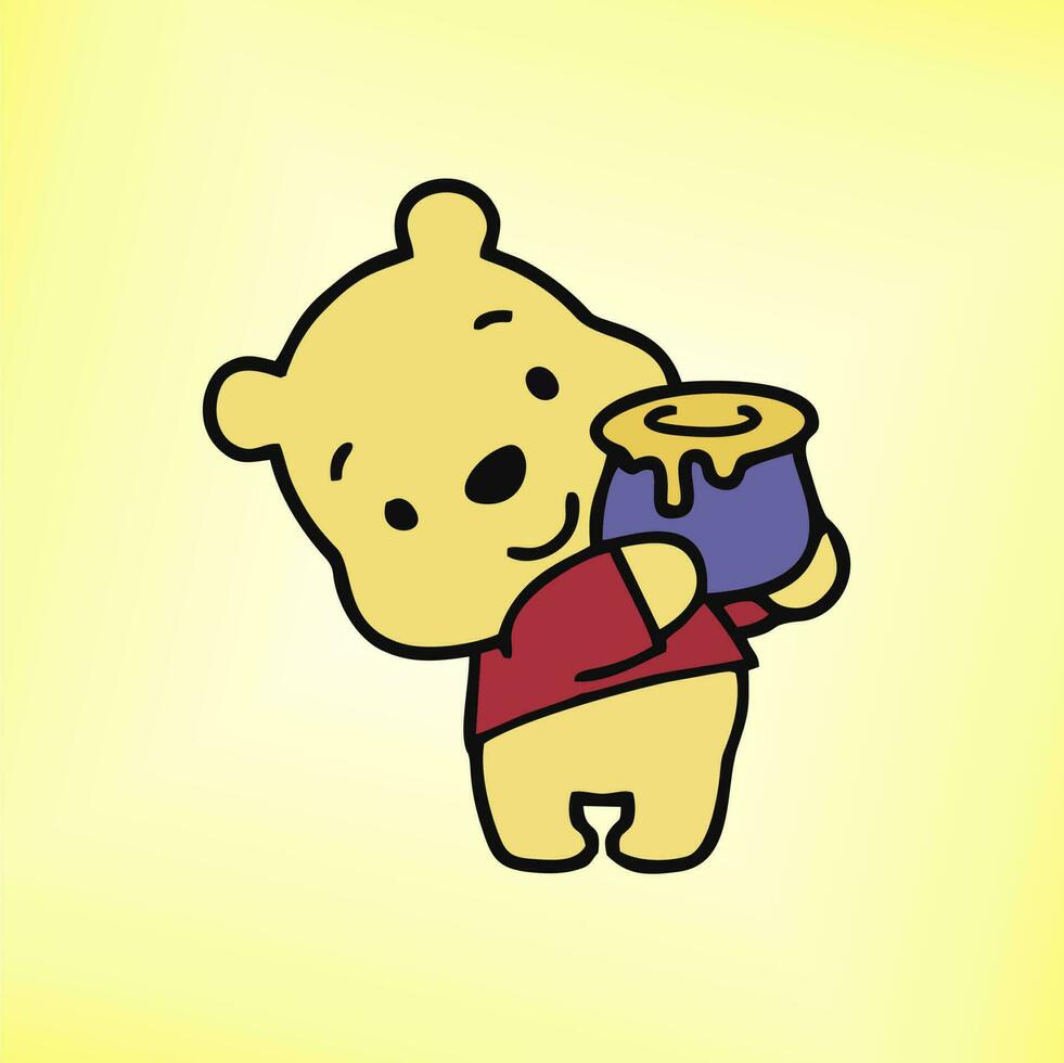 winnie the pooh poses baby vector