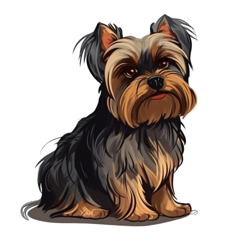 Yorkshire Terrier Cartoons Clip Art, ai generiert png