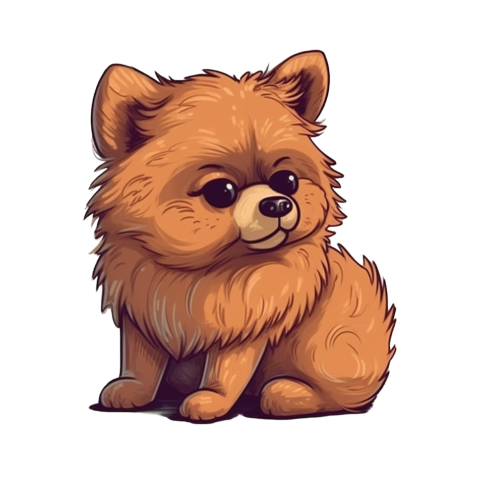 pomeranio dibujos animados clipart, ai generado png