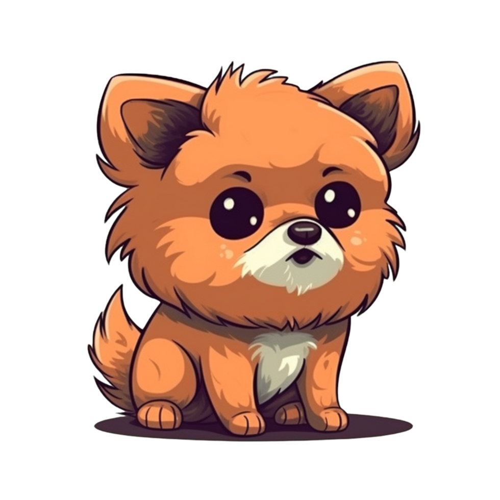 pomeranio dibujos animados clipart, ai generado png