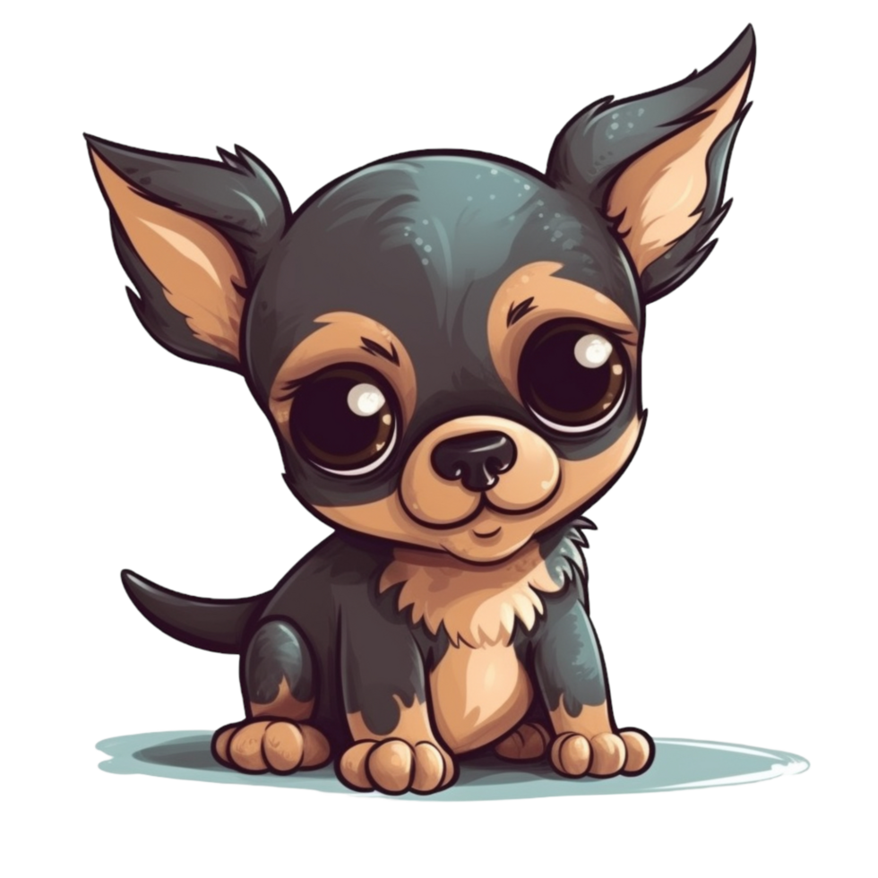 chihuahua dibujos animados personaje, ai generado png