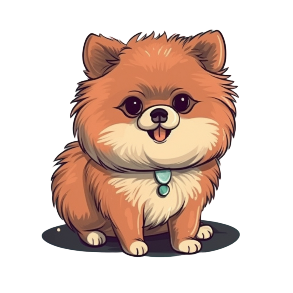 pomeranio dibujos animados clipart, ai generado png