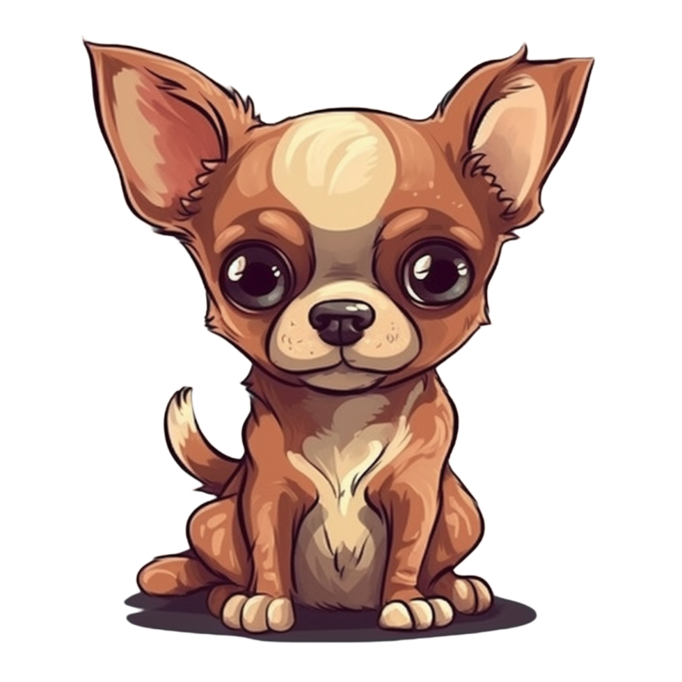 chihuahua desenho animado personagem, ai gerado png