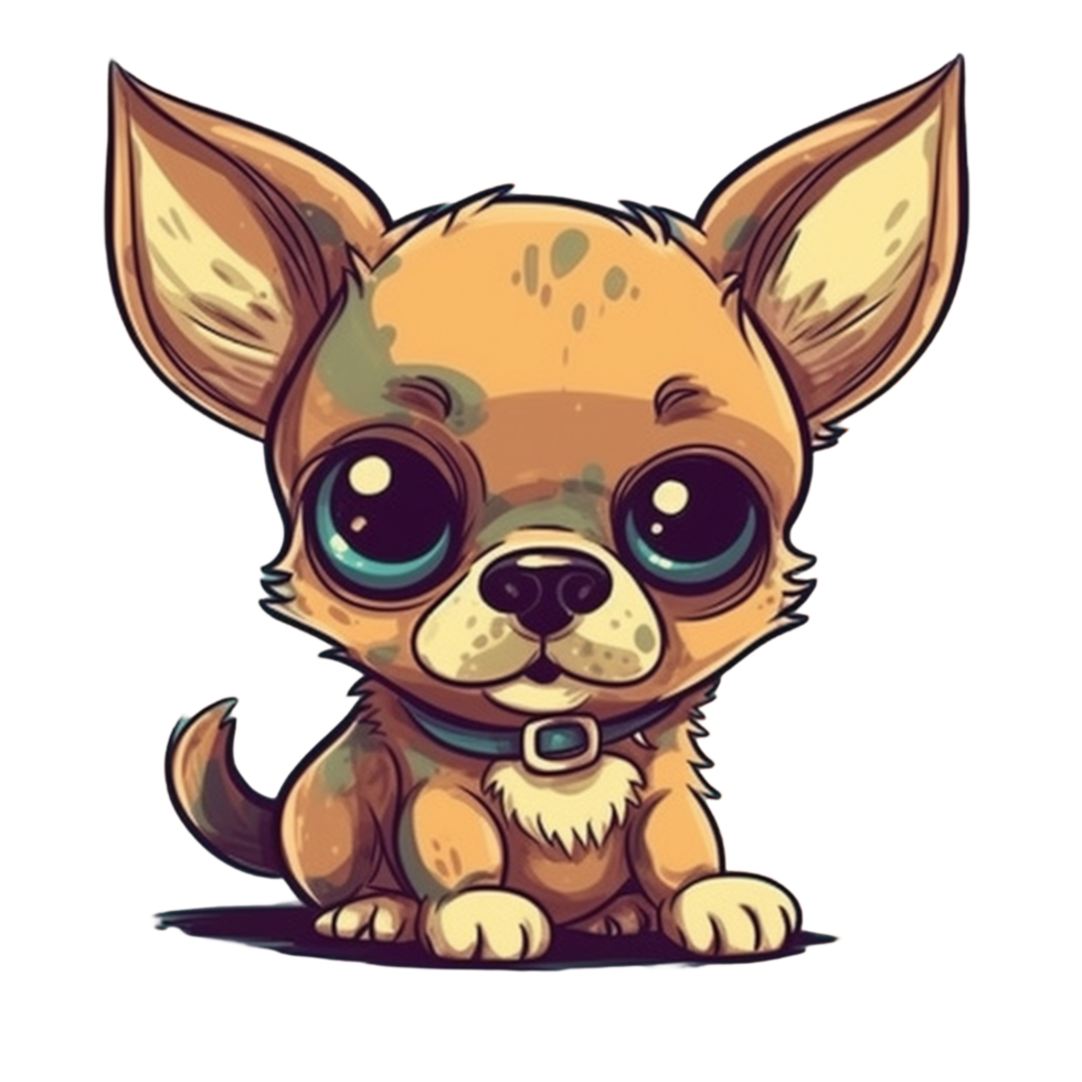 chihuahua dibujos animados personaje, ai generado png