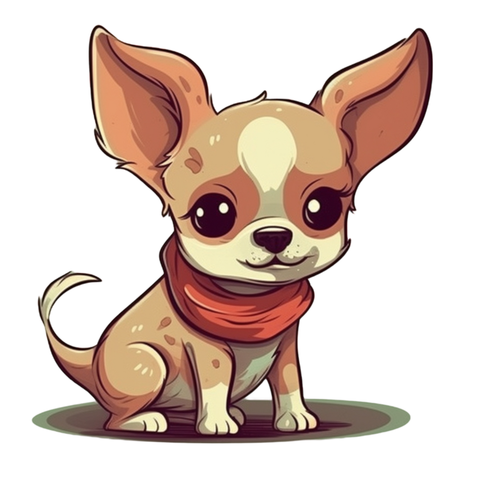 chihuahua cartone animato carattere, ai generato png