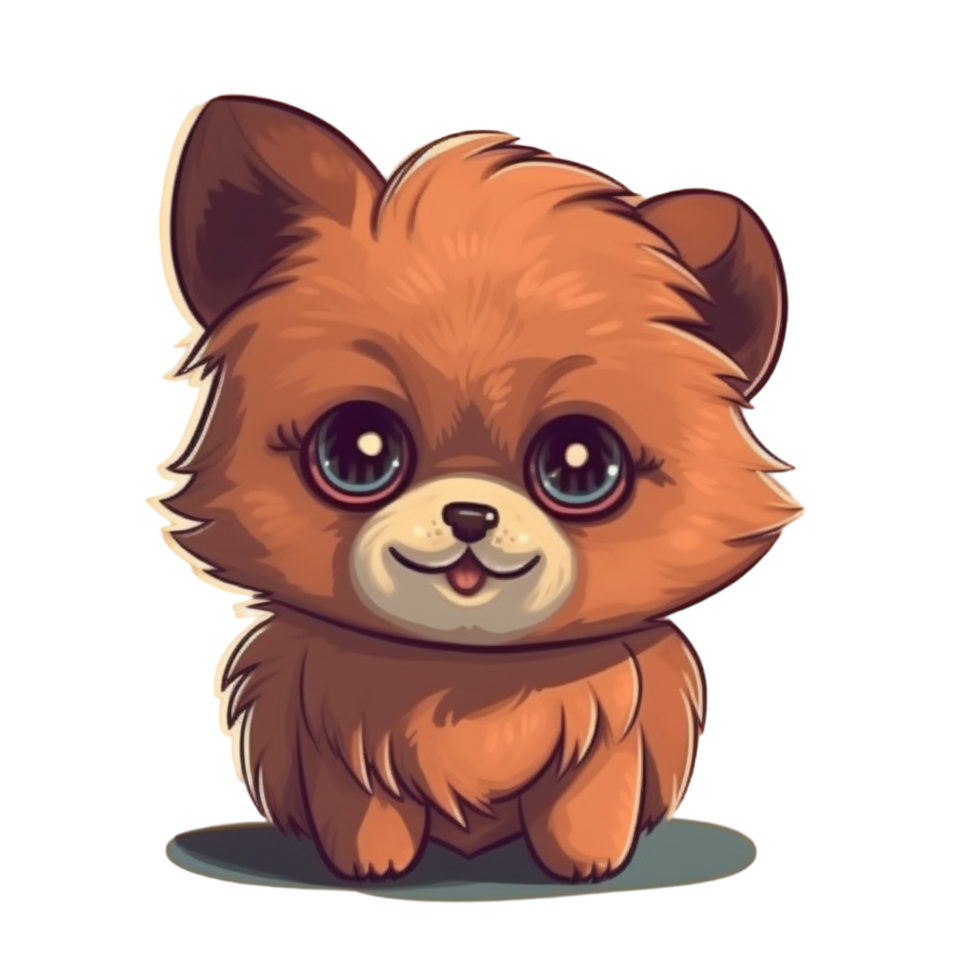 pomeranio dibujos animados clipart, ai generado png