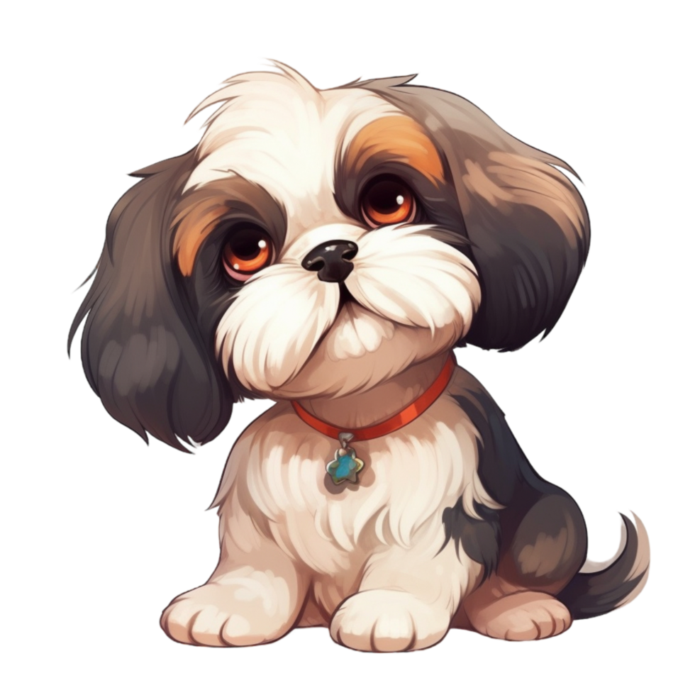 shih tzu perro clipart, ai generado png