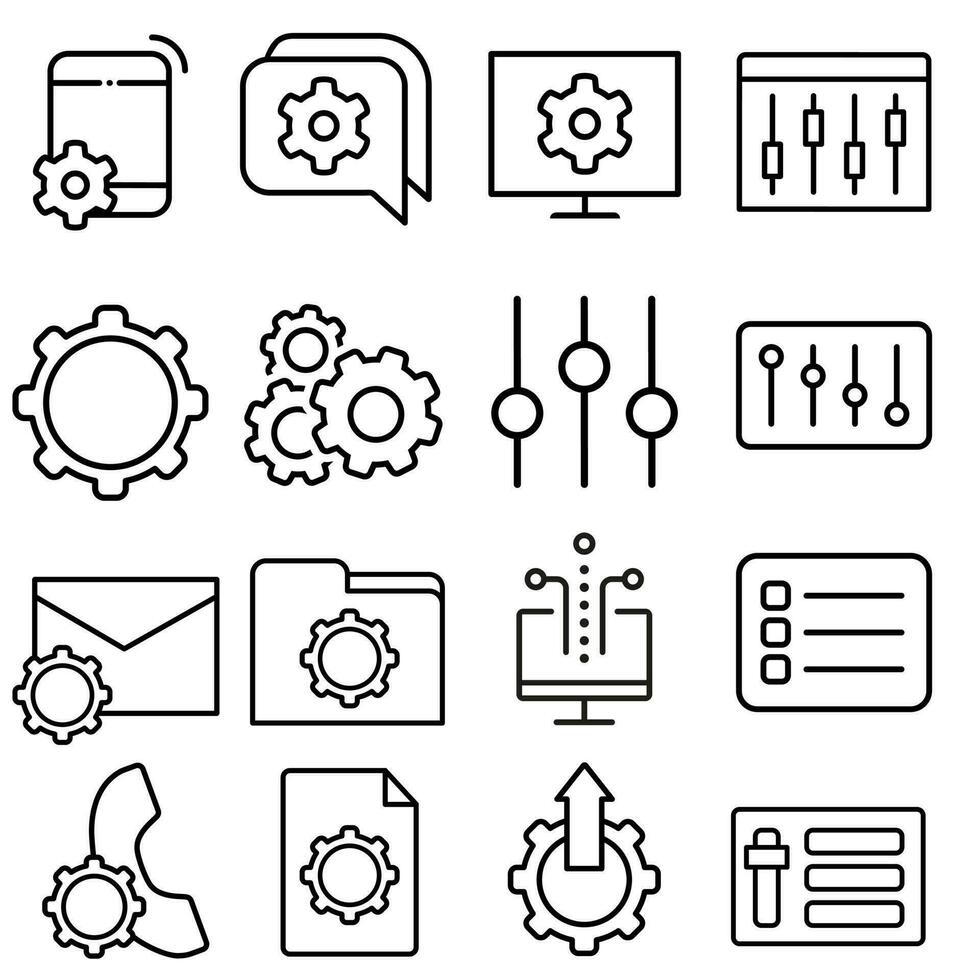 Setup icon vector set. Settings illustration sign collection. customization symbol.