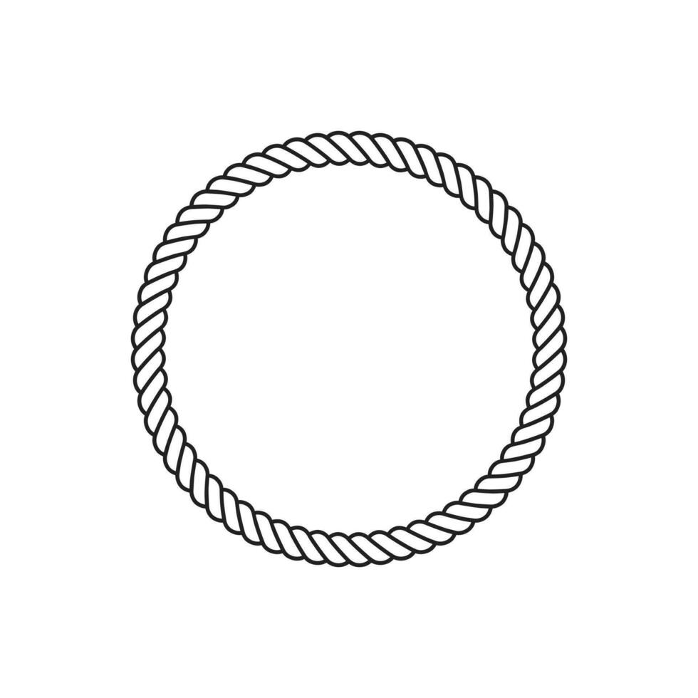 Round rope frames vector icon. Cable circle shapes strength decorative vintage ropes illustration.