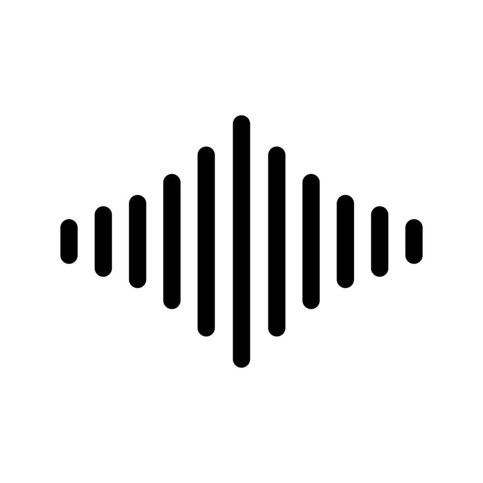 Radio Wave vector icon. Monochrome simple sound wave illustration sign. signal symbol or logo.