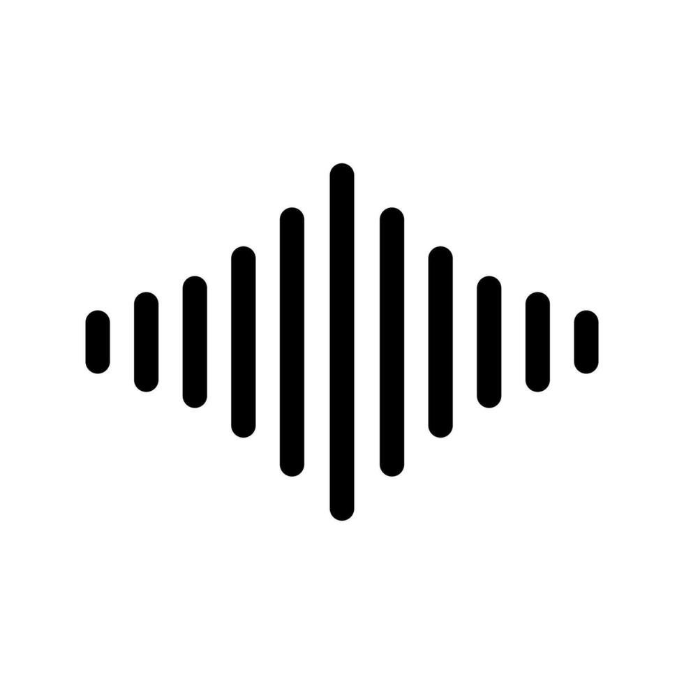 Radio Wave vector icon. Monochrome simple sound wave illustration sign. signal symbol or logo.