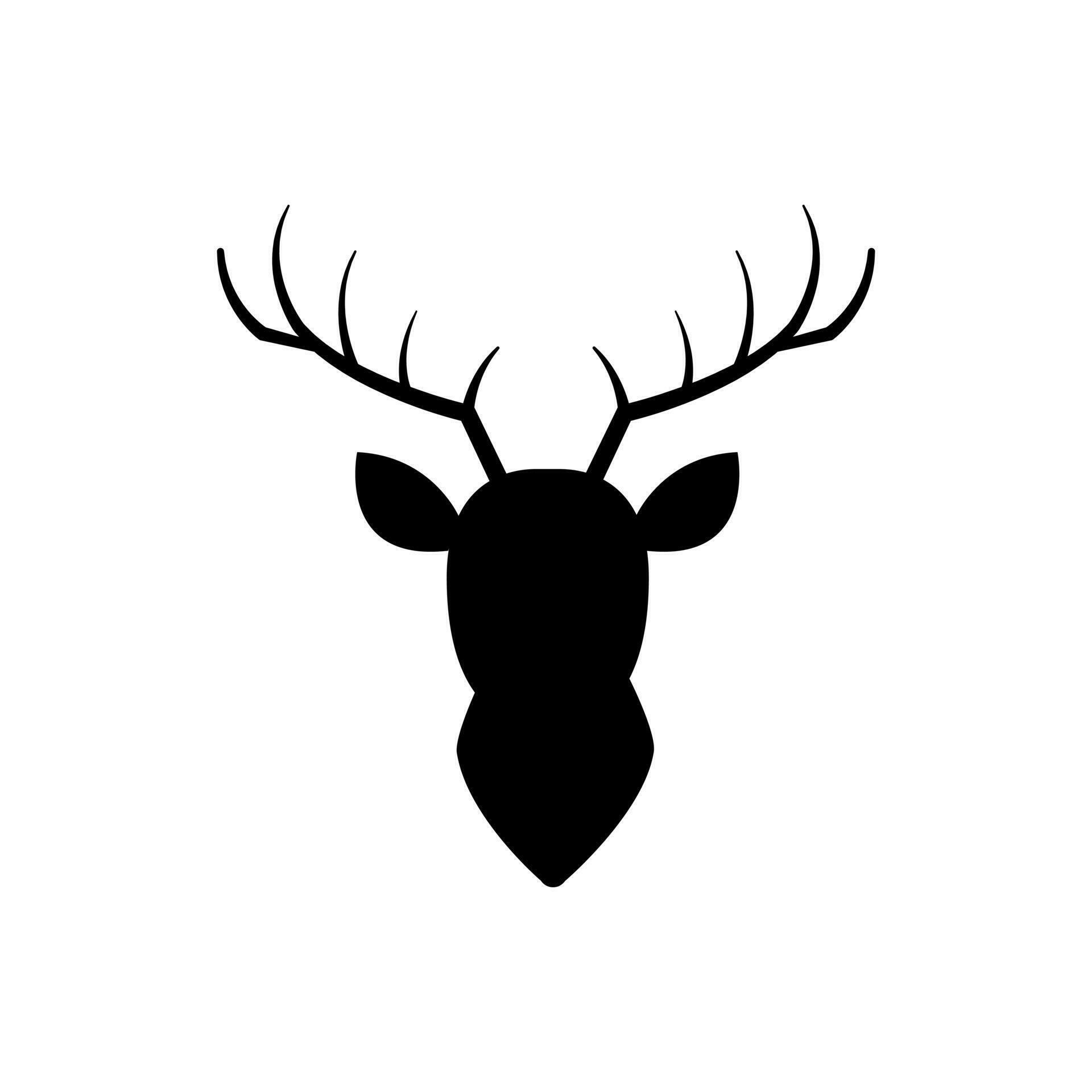 Deer vector icon. Elk illustration sign. horns symbol. hunting logo