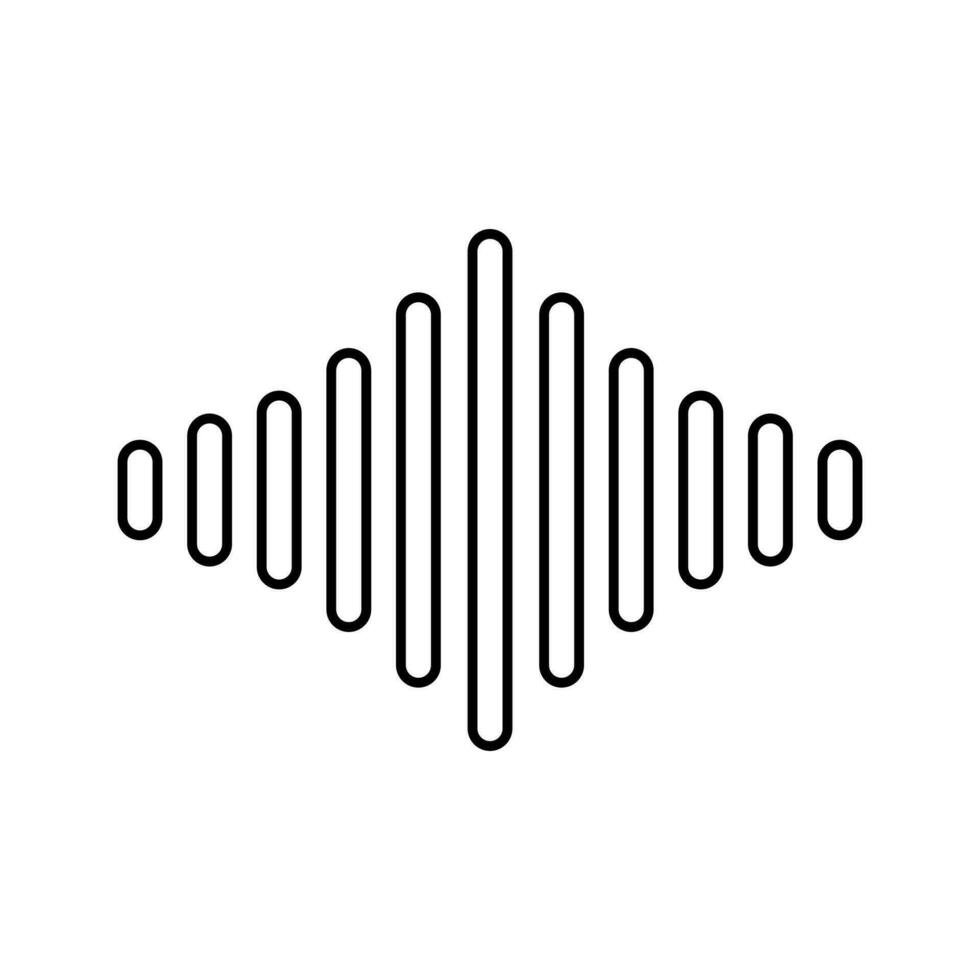 Radio Wave vector icon. Monochrome simple sound wave illustration sign. signal symbol or logo.