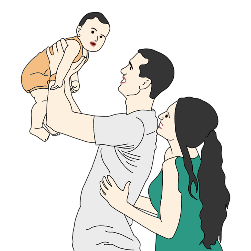 Happy family illustration png