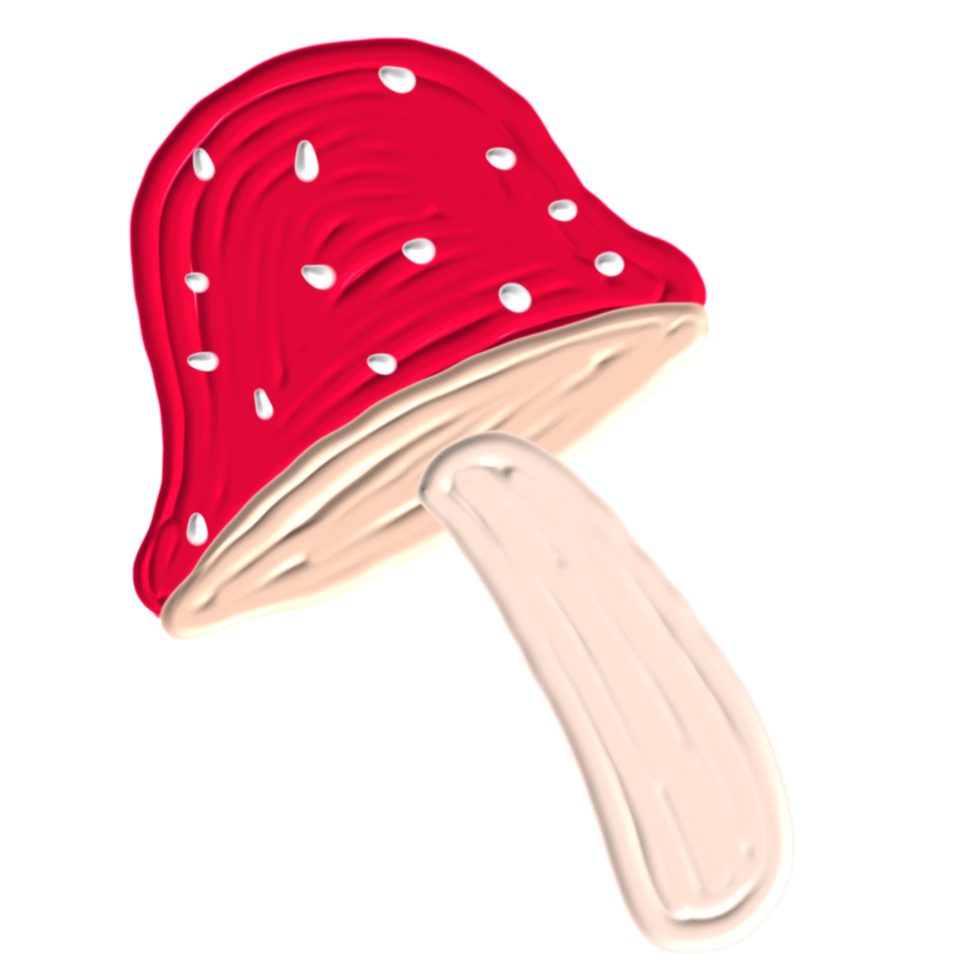 cute mushroom painted png